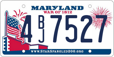 MD license plate 4BJ7527