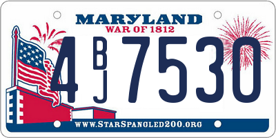 MD license plate 4BJ7530