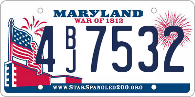 MD license plate 4BJ7532