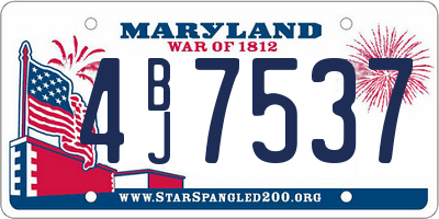 MD license plate 4BJ7537
