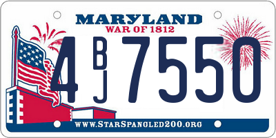 MD license plate 4BJ7550