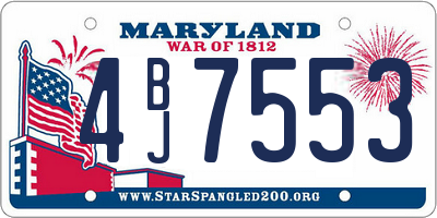 MD license plate 4BJ7553