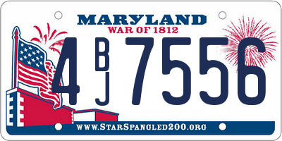 MD license plate 4BJ7556