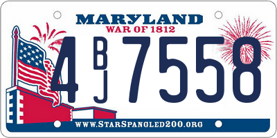 MD license plate 4BJ7558