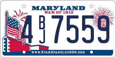 MD license plate 4BJ7559