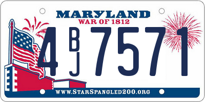 MD license plate 4BJ7571
