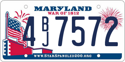 MD license plate 4BJ7572