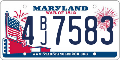 MD license plate 4BJ7583