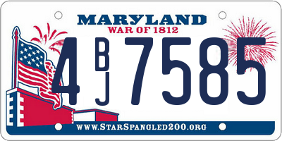 MD license plate 4BJ7585