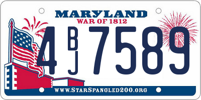 MD license plate 4BJ7589