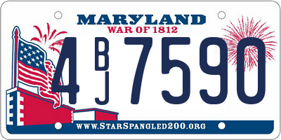 MD license plate 4BJ7590