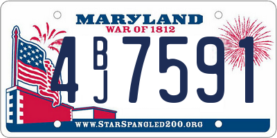 MD license plate 4BJ7591