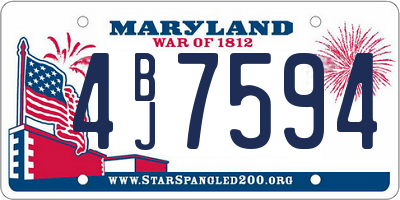 MD license plate 4BJ7594
