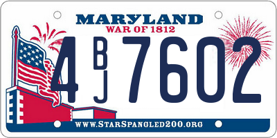 MD license plate 4BJ7602