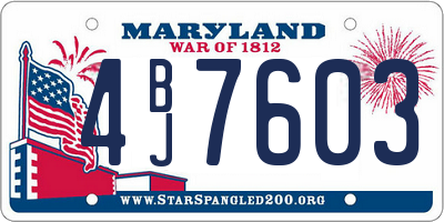 MD license plate 4BJ7603