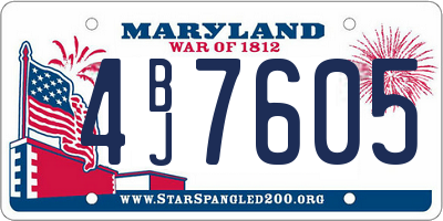 MD license plate 4BJ7605