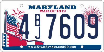 MD license plate 4BJ7609