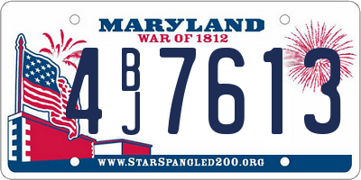 MD license plate 4BJ7613