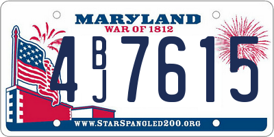 MD license plate 4BJ7615