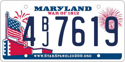MD license plate 4BJ7619