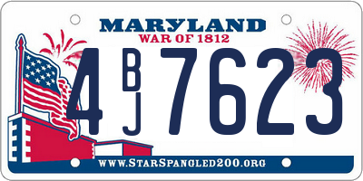 MD license plate 4BJ7623