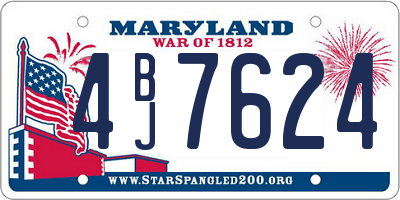 MD license plate 4BJ7624
