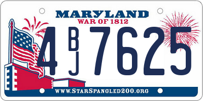 MD license plate 4BJ7625