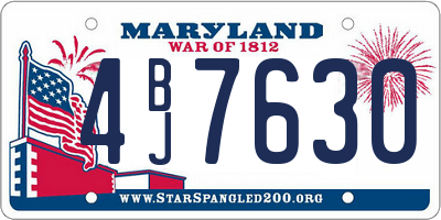 MD license plate 4BJ7630