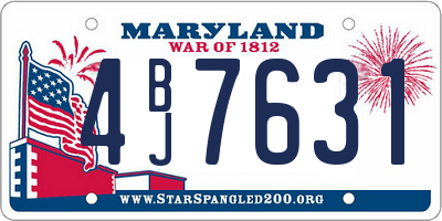 MD license plate 4BJ7631