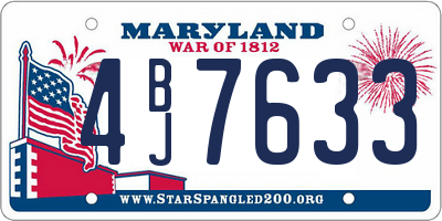 MD license plate 4BJ7633