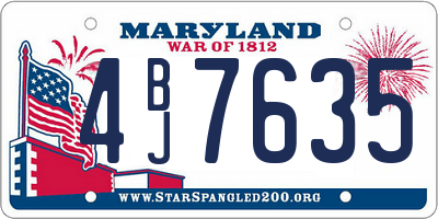 MD license plate 4BJ7635