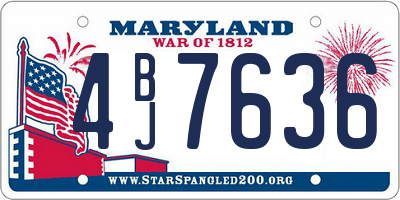MD license plate 4BJ7636