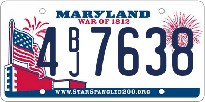 MD license plate 4BJ7638