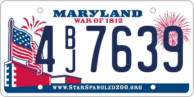 MD license plate 4BJ7639