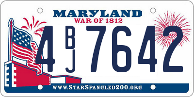 MD license plate 4BJ7642