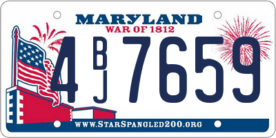 MD license plate 4BJ7659