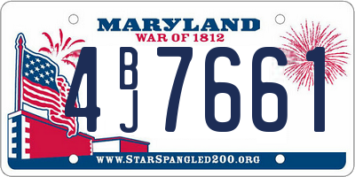 MD license plate 4BJ7661