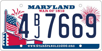 MD license plate 4BJ7669