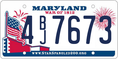 MD license plate 4BJ7673