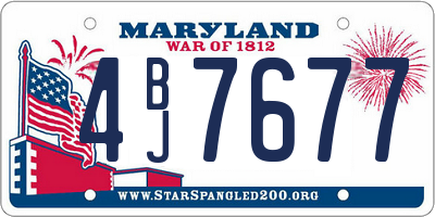 MD license plate 4BJ7677