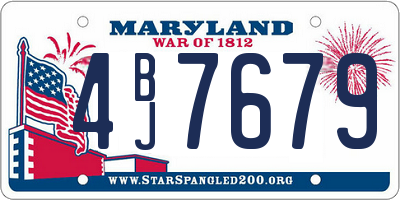 MD license plate 4BJ7679