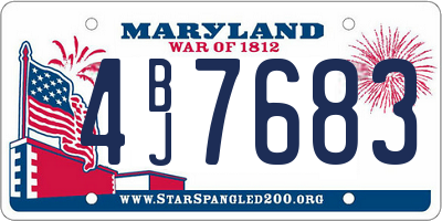 MD license plate 4BJ7683
