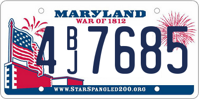 MD license plate 4BJ7685