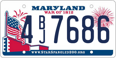 MD license plate 4BJ7686