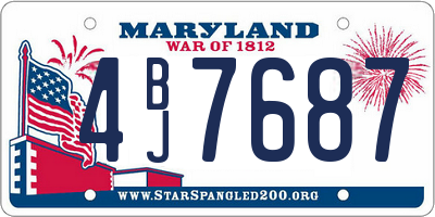 MD license plate 4BJ7687