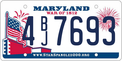 MD license plate 4BJ7693