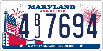 MD license plate 4BJ7694