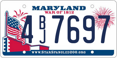 MD license plate 4BJ7697