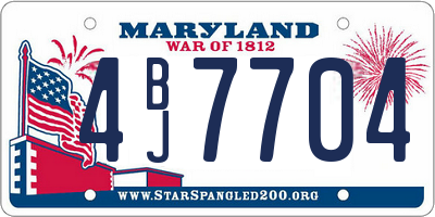 MD license plate 4BJ7704