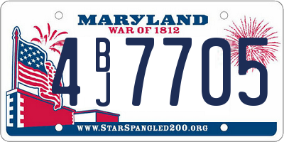 MD license plate 4BJ7705